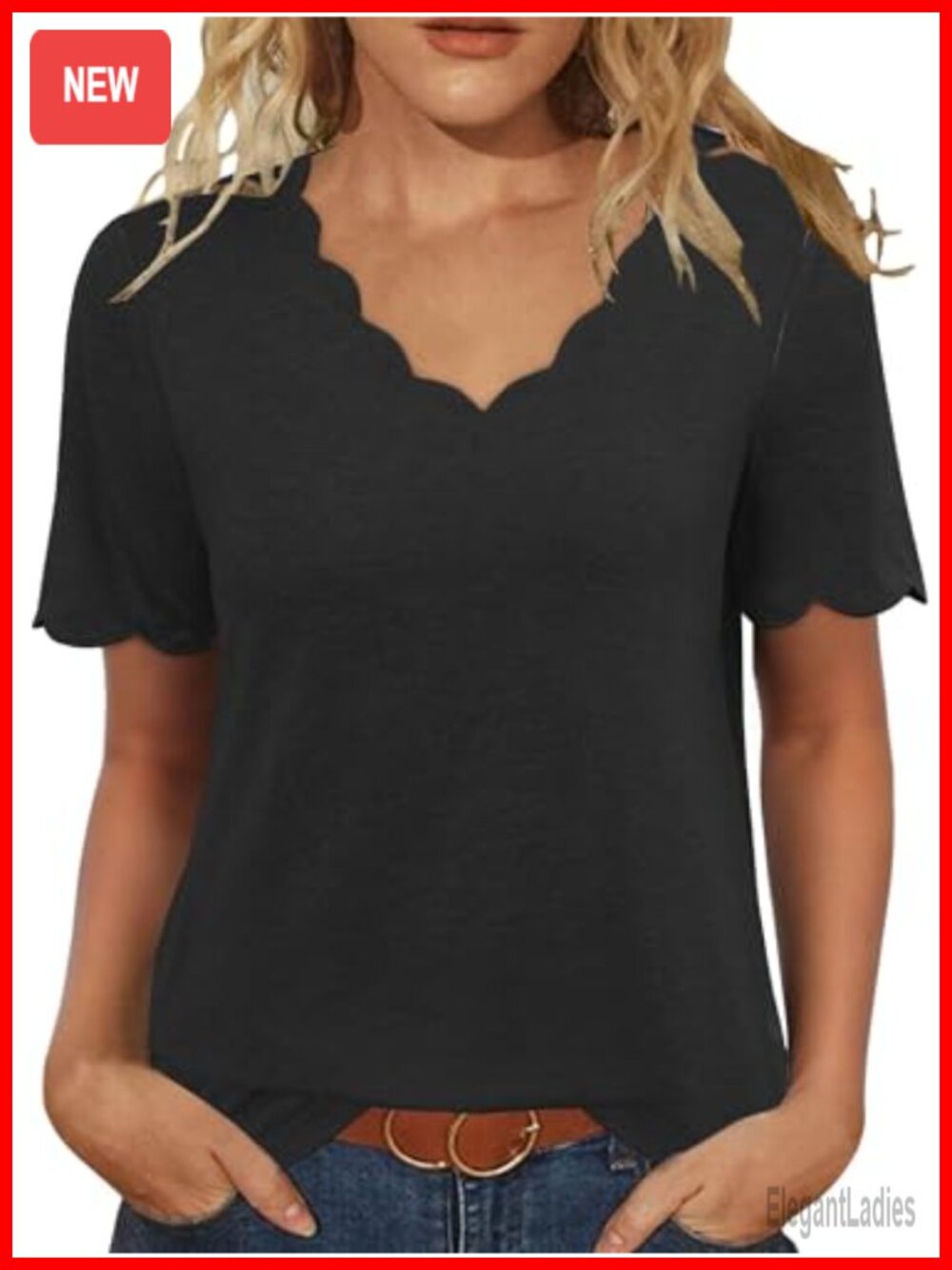 Womens V Neck Short Sleeve T Shirt Dressy Casual Loose Fit Top
